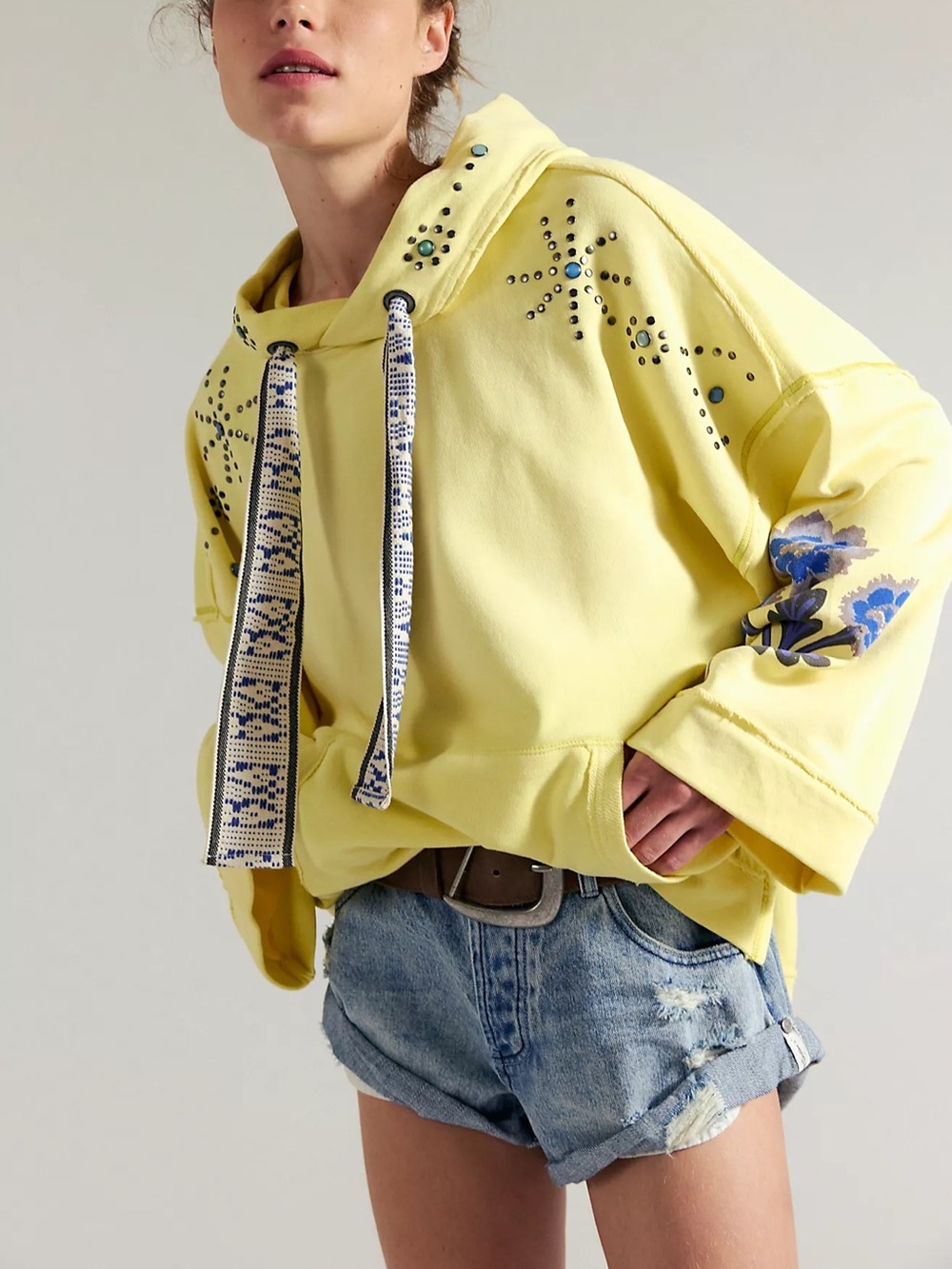 Free people We The Free Bejeweled Pullover yellow